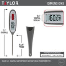 Compact Instant-Read Pen Style Digital Kitchen Meat Thermometer: Stainless Steel, Digital Display, -40 to 450°F