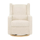 Kiwi Glider Power Recliner with USB - almond teddy loop w/ light wood base