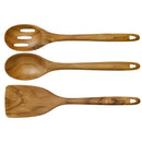 3-Piece Wood Tool Teakwood Slotted Spoon Set