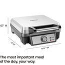 Chefman 4-Slice Belgian Waffle Maker With Adjustable Temperature and Nonstick Plates - Black