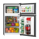 3.1 cu ft Compact Freestanding Refrigerator Silver: Energy Star, Top Door Freezer, Dorm Fridge, Reversible Door