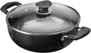 Vinod Cookware Professional Deep Kadhai Friendly – 5.5 Liters (5.8 Quarts) – 28cm – Glass Lid