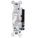 Leviton 15 amps Three Pole 3-Way Antimicrobial Treated Toggle Switch White 1 pk
