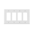 Leviton White 4 gang Thermoplastic Nylon Decorator Wall Plate 1 pk