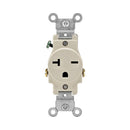 Leviton 20 amps 250 V Single Light Almond Outlet 6-20R 1 pk