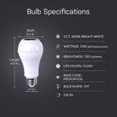 Feit A19 E26 (Medium) LED Speaker Bulb Bright White 60 Watt Equivalence 1 pk