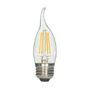 Satco CA10 (Flame Tip) E26 (Medium) LED Bulb Warm White 60 Watt Equivalence 2 pk