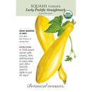Squash, Early Prolific Straightneck Summer (Organic) Heirloom Botanical Interests Seeds