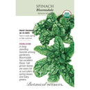 Spinach, Bloomsdale (Organic) Botanical Interests Seeds