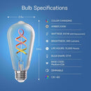 Feit Smart Home ST21 E26 (Medium) Smart-Enabled LED Bulb Amber 60 Watt Equivalence 1 pk
