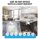 Bell & Howell 15 in. Matte White LED Indoor Socket Fanlight