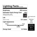 Feit White BA10 E12 (Candelabra) Filament LED Bulb Daylight 40 Watt Equivalence 2 pk