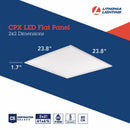 Lithonia Lighting 37 W LED Flat Panel 1.7 in. H X 23.8 in. W X 23.8 in. L