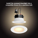 Philips HUE Warm White 4 in. W LED Smart-Enabled Retrofit Recessed Lighting 10 W