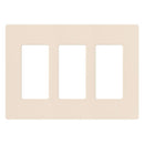 Lutron Claro Gloss Light Almond 3 gang Plastic Decorator Wall Plate 1 pk