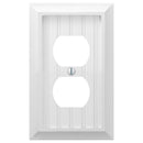 Amerelle Cottage Matte White 2 gang Compressed Composite Duplex Wall Plate 1 pk, Pack of 4