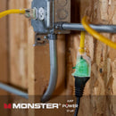Monster Just Power It Up Outdoor 100 ft. L Yellow Extension Cord 12/3 SJTW