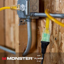 Monster Just Power It Up Outdoor 100 ft. L Yellow Extension Cord 10/3 SJTW, Pack of 2