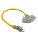 Monster Just Power It Up Outdoor 2 ft. L Yellow Extension Cord 12/3 SJTW