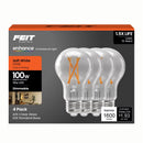 Feit A19 E26 (Medium) Filament LED Bulb Soft White 100 Watt Equivalence 4 pk