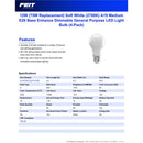 Feit A19 E26 (Medium) LED Bulb Soft White 75 Watt Equivalence 4 pk