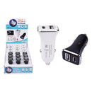 Diamond Visions Black/White Cube Design 2 Port USB Car Charger For All Smartphones, Pack of 18