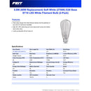 Feit ST19 E26 (Medium) Filament LED Bulb Soft White 60 Watt Equivalence 2 pk