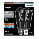 Feit ST19 E26 (Medium) Filament LED Bulb Adjustable White 60 Watt Equivalence 2 pk