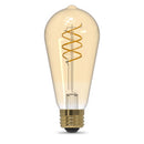 Feit ST19 E26 (Medium) Filament LED Bulb Amber 60 Watt Equivalence 2 pk