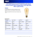 Feit ST19 E26 (Medium) Filament LED Bulb Amber 60 Watt Equivalence 2 pk
