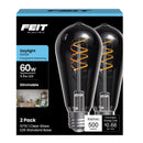 Feit ST19 E26 (Medium) Filament LED Bulb Daylight 60 Watt Equivalence 2 pk