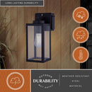 Dualux Textured Black Black Dusk to Dawn LED Porch Light