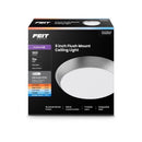 Feit 3 in. H X 9 in. W X 9 in. L Brushed Nickel White Ceiling Fixture
