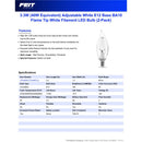 Feit BA10 E12 (Candelabra) LED Bulb Adjustable White 40 Watt Equivalence 2 pk