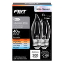 Feit BA10 E26 (Medium) LED Bulb Adjustable White 40 Watt Equivalence 2 pk