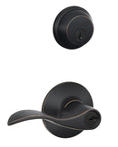 Schlage FB Series FB50NVACC716 Entry Lever, Mechanical Lock, Aged Bronze, Metal, Residential, 1 Grade