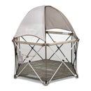 Go With Me Deluxe Eclipse Portable Playard with Canopy and Pad - Sandstone