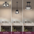 Feit 54 in. H X 15 in. W X 15 in. L Matte Black LED Ceiling Light Fixture