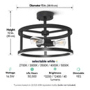 Feit 54 in. H X 15 in. W X 15 in. L Matte Black LED Ceiling Light Fixture
