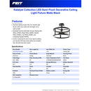 Feit 54 in. H X 15 in. W X 15 in. L Matte Black LED Ceiling Light Fixture