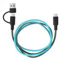Fusebox Multicolored Braided Cable USB-C Cable For Any USB-Powered Device 3 ft. L