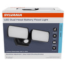 Sylvania Motion-Sensing Battery Powered LED Black Security Floodlight