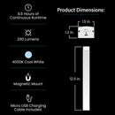 Feit 12.5 in. L White Battery Powered LED Under Cabinet Light Strip 320 lm