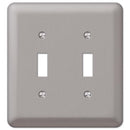 Amerelle Devon Brushed Nickel 2 gang Steel Toggle Wall Plate 1 pk, Pack of 3