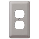Amerelle Devon Brushed Nickel Pewter 1 gang Steel Duplex Wall Plate 1 pk, Pack of 6