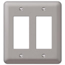 Amerelle Devon Brushed Nickel 2 gang Steel Decorator Wall Plate 1 pk, Pack of 3