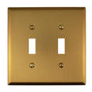 Amerelle Oxford Brushed Gold 2 gang Steel Toggle Wall Plate 1 pk