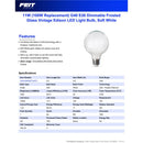 Feit G40 E26 (Medium) Filament LED Bulb Soft White 100 Watt Equivalence 1 pk, Pack of 2
