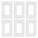 Lutron Claro White 1 gang Plastic Wall Plate 6 pk