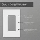 Lutron Claro White 1 gang Plastic Wall Plate 6 pk